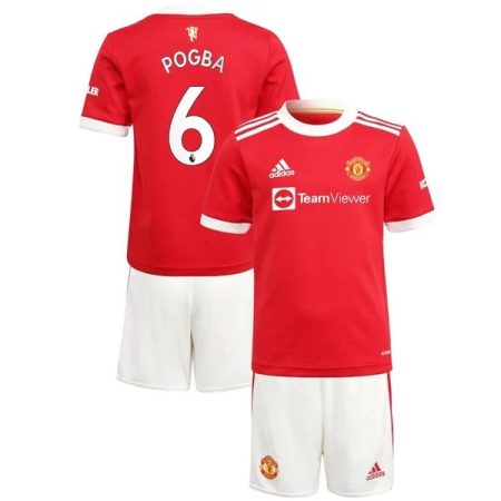 Camisolas de Futebol Manchester United Paul Pogba 6 Criança Principal 2021-22